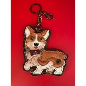 Chala Corgi Dog Patchwork Stitched Key FOB Purse Charm Excellent